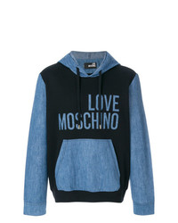 Мужской черный худи с принтом от Love Moschino