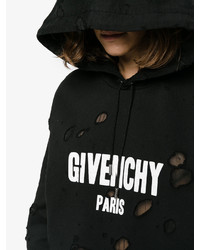 Женский черный худи с принтом от Givenchy