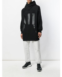 Мужской черный худи с принтом от Julius