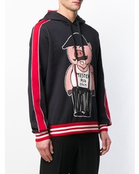 Мужской черный худи с принтом от Dolce & Gabbana