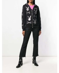 Женский черный худи с принтом от Philipp Plein