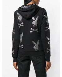 Женский черный худи с принтом от Philipp Plein