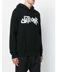 Мужской черный худи с принтом от White Mountaineering