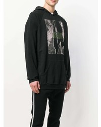 Мужской черный худи с принтом от Komakino