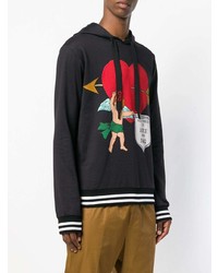 Мужской черный худи с принтом от Dolce & Gabbana