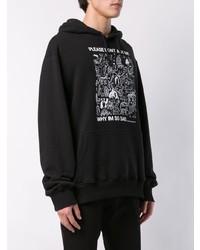 Мужской черный худи с принтом от 424