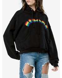 Женский черный худи с принтом от RE/DONE