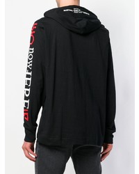 Мужской черный худи с принтом от Diesel