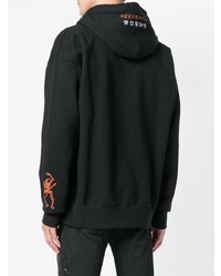 Мужской черный худи с принтом от Diesel