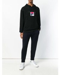 Мужской черный худи с принтом от Fila