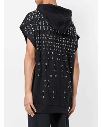 Мужской черный худи с принтом от Les Hommes