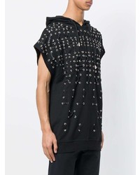 Мужской черный худи с принтом от Les Hommes