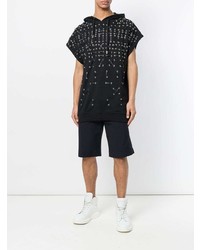 Мужской черный худи с принтом от Les Hommes