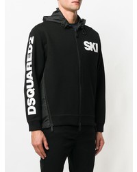 Мужской черный худи с принтом от DSQUARED2