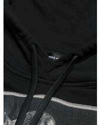 Мужской черный худи с принтом от Alexander McQueen