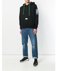 Мужской черный худи с принтом от Gcds