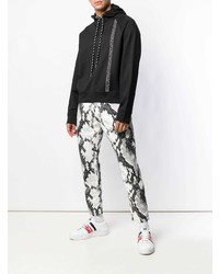 Мужской черный худи с принтом от Just Cavalli
