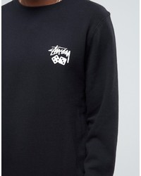 Мужской черный худи с принтом от Stussy