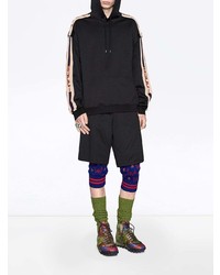 Мужской черный худи с принтом от Gucci