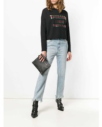 Женский черный худи с принтом от Philipp Plein