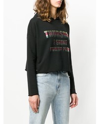 Женский черный худи с принтом от Philipp Plein