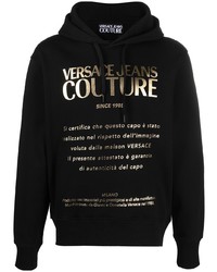 Мужской черный худи с принтом от VERSACE JEANS COUTURE