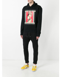 Мужской черный худи с принтом от Fausto Puglisi
