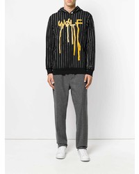 Мужской черный худи с принтом от Palm Angels