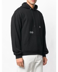 Мужской черный худи с принтом от Geo
