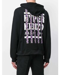 Мужской черный худи с принтом от Kenzo