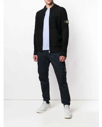 Мужской черный худи от Stone Island