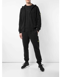 Мужской черный худи от Stone Island