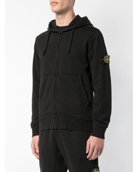 Мужской черный худи от Stone Island