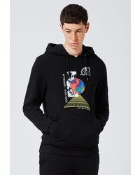 Мужской черный худи от Topman