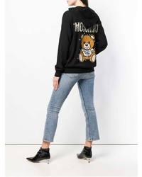 Женский черный худи от Moschino