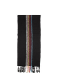 Мужской черный шарф в вертикальную полоску от Paul Smith