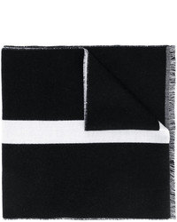 Мужской черный шарф в горизонтальную полоску от Givenchy