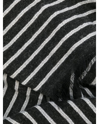 Женский черный шарф в горизонтальную полоску от Eleventy