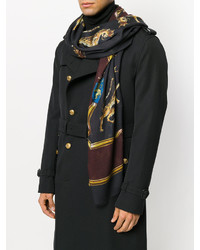 Мужской черный шарф с принтом от Dolce & Gabbana