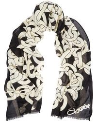 Женский черный шарф с принтом от Diane von Furstenberg