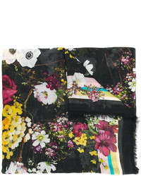 Женский черный шарф с принтом от Dolce & Gabbana