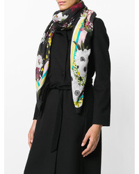 Женский черный шарф с принтом от Dolce & Gabbana