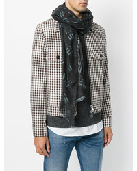 Мужской черный шарф с принтом от Valentino