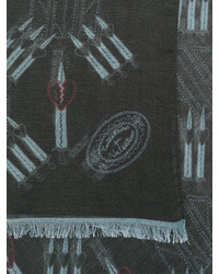 Мужской черный шарф с принтом от Valentino