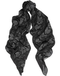 Женский черный шарф с принтом от Marc by Marc Jacobs