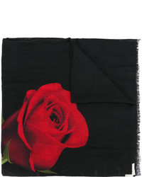 Женский черный шарф с принтом от Marcelo Burlon County of Milan