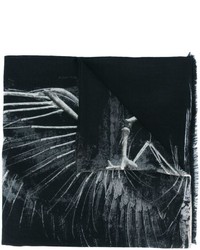 Мужской черный шарф с принтом от Marcelo Burlon County of Milan