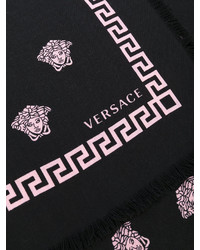 Женский черный шарф с принтом от Versace