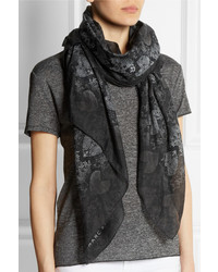 Женский черный шарф с принтом от Marc by Marc Jacobs