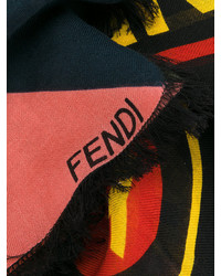 Мужской черный шарф с принтом от Fendi